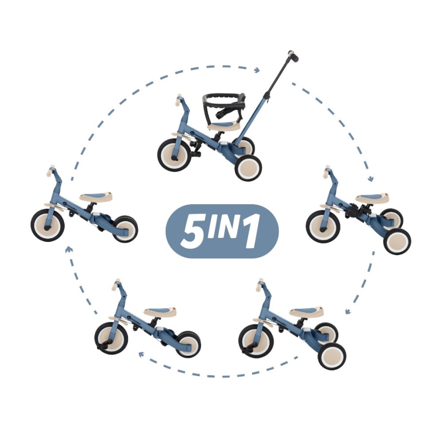 PETITE&MARS - Trehjulet cykel 5-i-1 TURBO Ocean Blue
