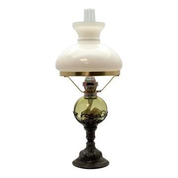 Petroleums lampe DRAHOMÍRA 50 cm skovgrøn med tin dekoration