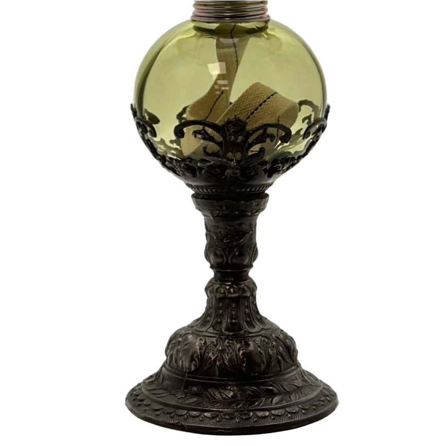 Petroleums lampe DRAHOMÍRA 50 cm skovgrøn med tin dekoration
