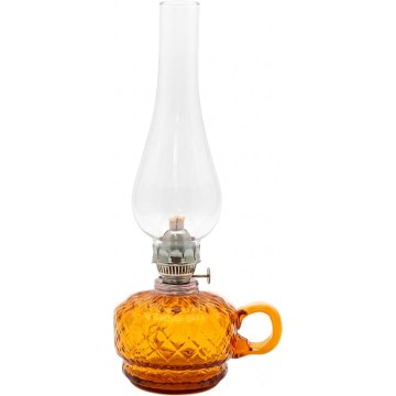 Petroleumslampe MONIKA 34 cm amberfarvet ternet