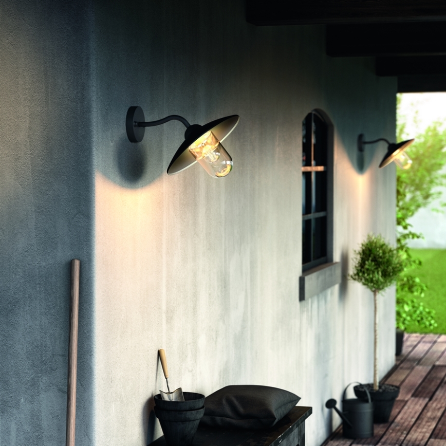 Philips 01643/30/PN - Udendørs væglys HAMMOCK 1xE27/60W/230V IP44