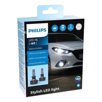 Philips 11258U3022X2 - 2xLED Bilpære Ultinon Pro3022 H1 P14,5s/20W/12/24V 6000K