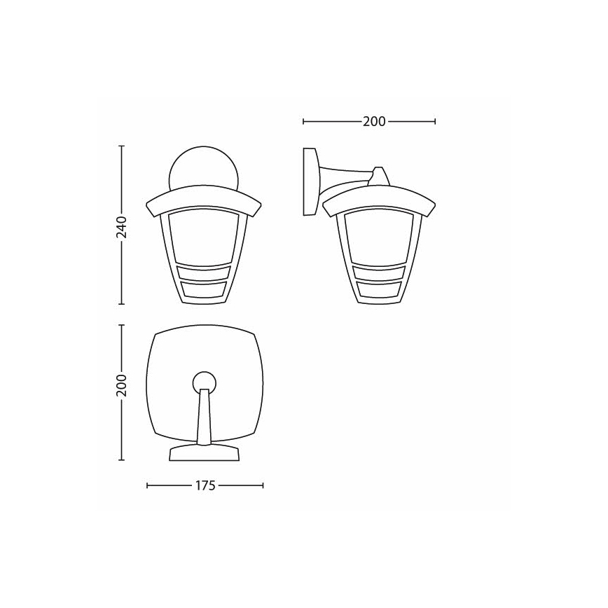 Philips - Udendørs væglampe 1xE27/60W/230V