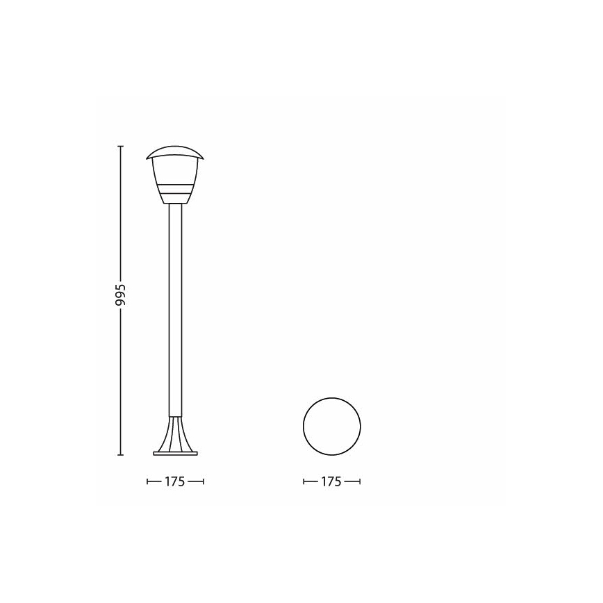 Philips 15383/30/16 - Udendørslampe MYGARDEN CREEK 1xE27/60W/230V antik sort IP44