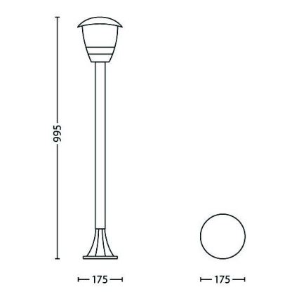 Philips - Udendørslampe 1xE27/60W/230V IP44