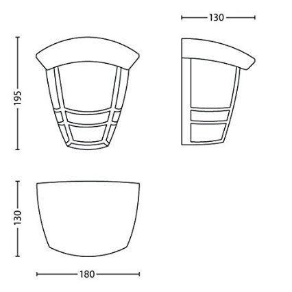 Philips - Udendørs væglys E27/60W/230V IP44