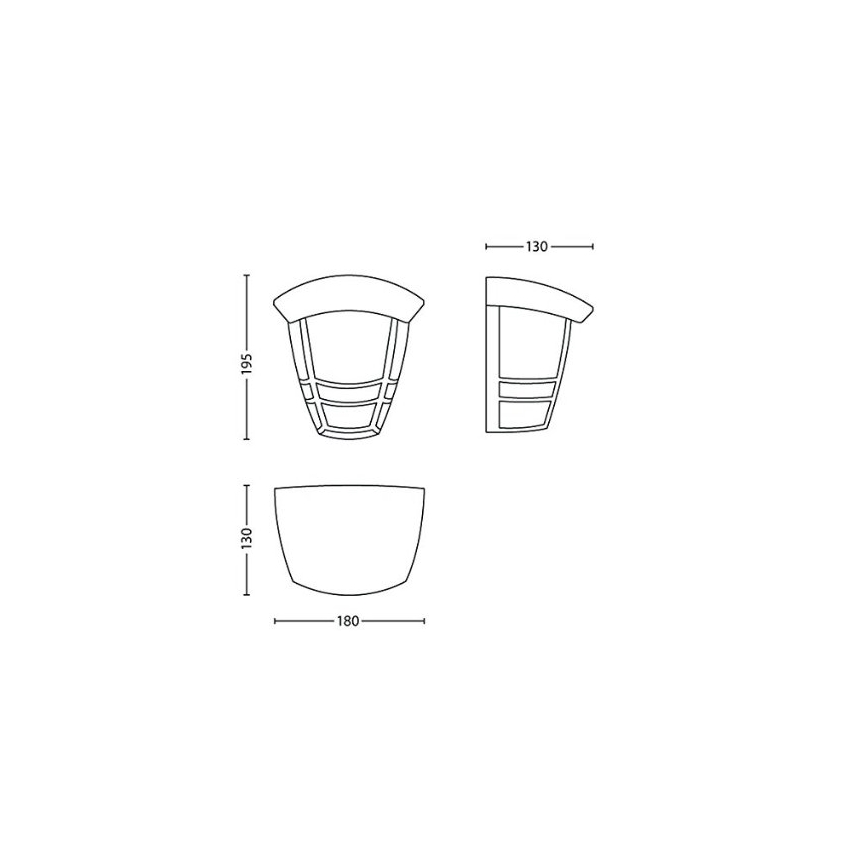 Philips - Udendørs væglys E27/60W/230V IP44