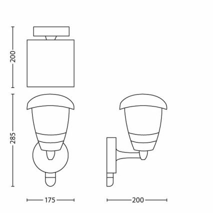 Philips - Udendørs væglampe med sensor 1xE27/60W IP44