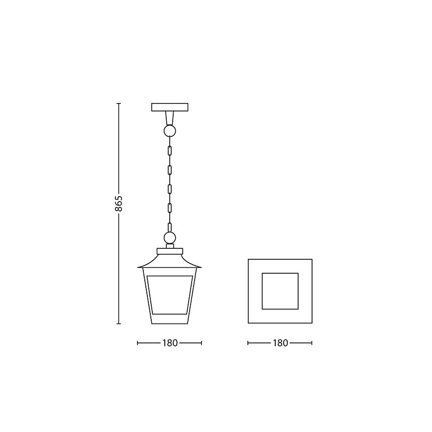 Philips 15406/86/PN - Udendørspendel HEDGE 1xE27/60W/230V IP44