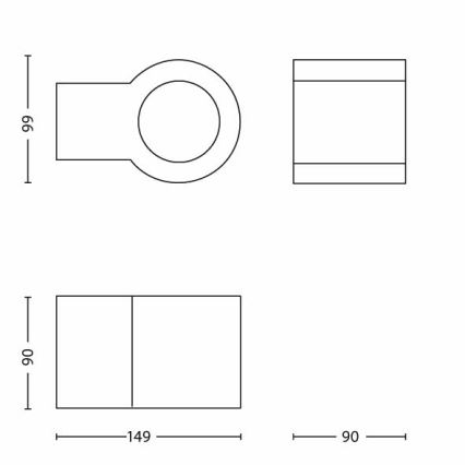 Philips 16318/47/16 - Udendørs LED væglampe LEDINO LED/3W/230V IP44