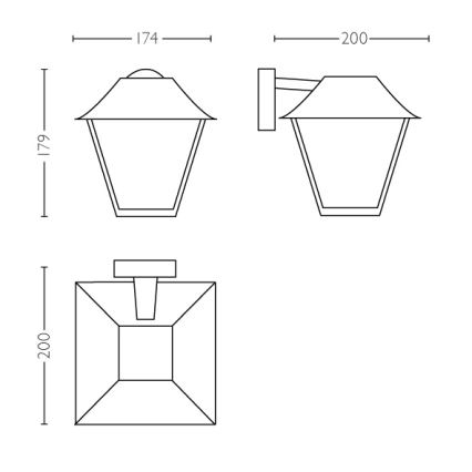 Philips - Udendørs væglys E27/60W/230V IP44