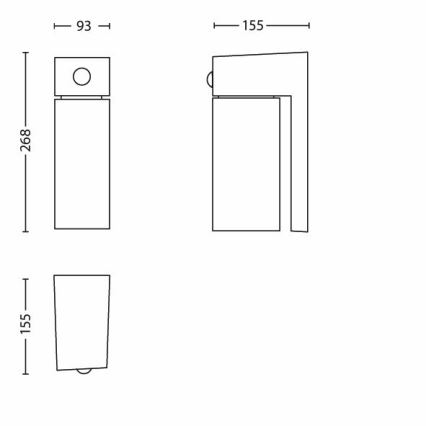 Philips - Udendørslampe med sensor 1xE27/23W/230V IP44