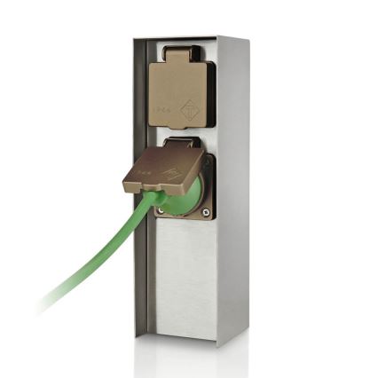 Philips 17108/47/16 - Udvendig stikkontaktsøjle MYGARDEN ROCK 230V IP44 SCHUKO