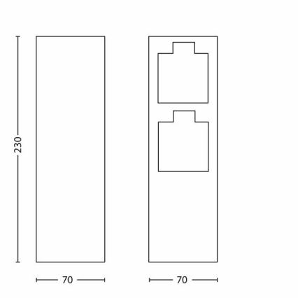 Philips 17108/47/16 - Udvendig stikkontaktsøjle MYGARDEN ROCK 230V IP44 SCHUKO