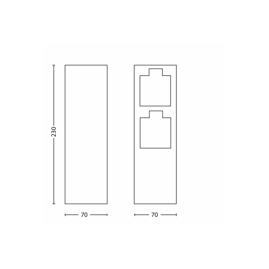 Philips 17108/47/16 - Udvendig stikkontaktsøjle MYGARDEN ROCK 230V IP44 SCHUKO