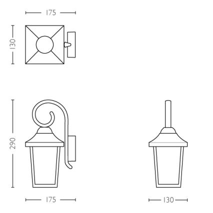 Philips - Udendørslampe 1xE27/60W/230V IP44