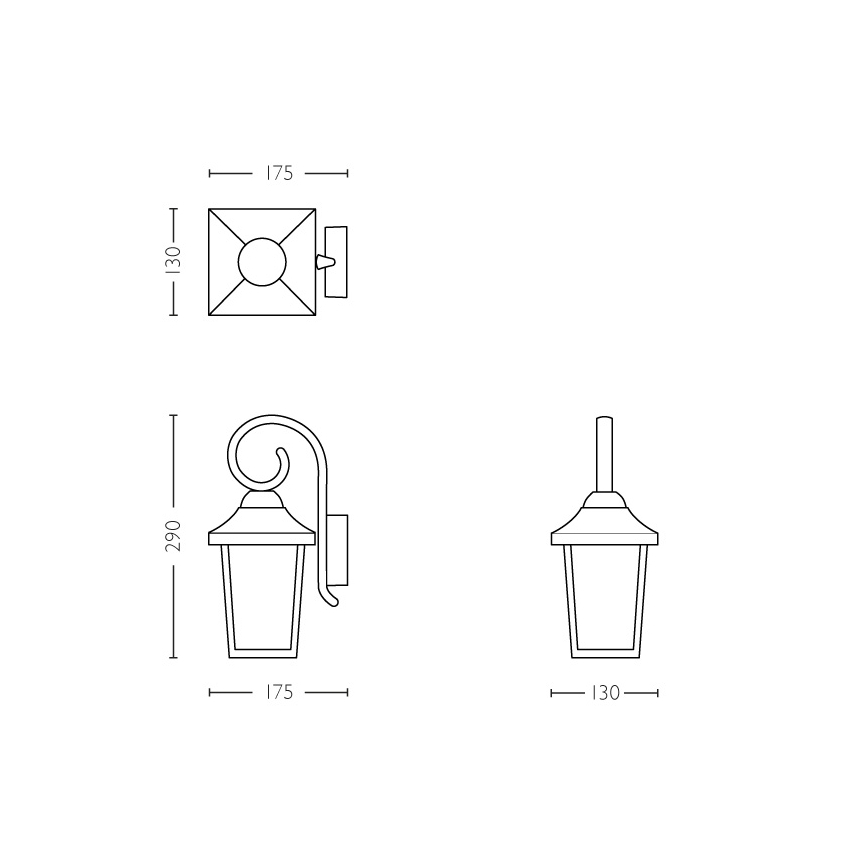 Philips - Udendørslampe 1xE27/60W/230V IP44