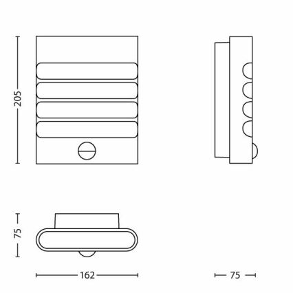 Philips - LED udendørslampe med sensor 1xLED/3W IP44