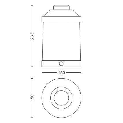 Philips 17360/30/P0 - LED bærbar haven lampe ABELIA LED/3W