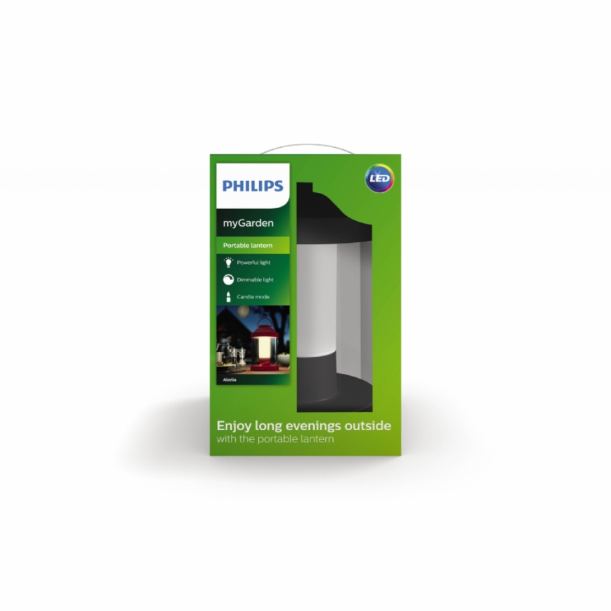 Philips 17360/30/P0 - LED bærbar haven lampe ABELIA LED/3W
