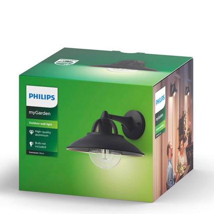 Philips 17381/30/PN - Udendørs væglampe COMORANT 1xE27/42W/230V IP44