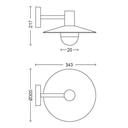 Philips - Udendørslampe 1xE27/42W/230V IP44