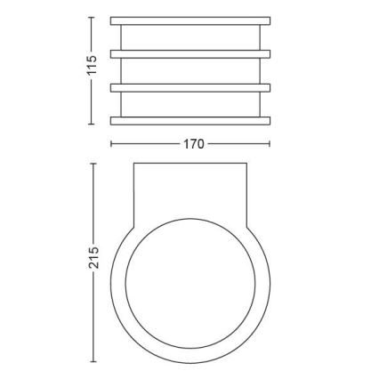 Philips - Udendørs LED væglampe Hue LUCCA 1xE27/9,5W/230V IP44