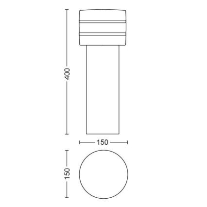 Philips - LED udendørslampe dæmpbar Hue TUAR 1xE27/9,5W/230V IP44