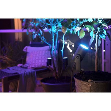 Philips – Basissæt LED udendørs spotlampe dæmpbar RGB Hue LILY LED/8W/230V IP65