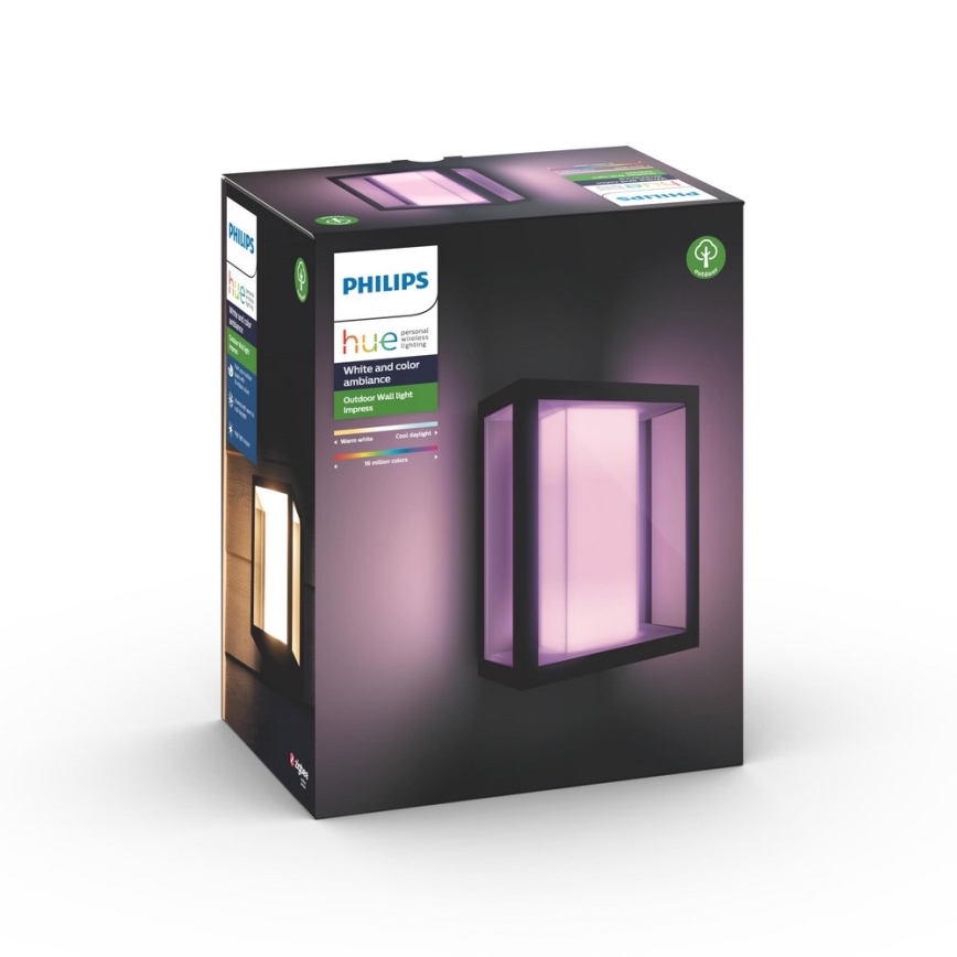 Philips - LED RGBW Dæmpbar udendørs væglampe Hue IMPRESS 2xLED/8W/230V IP44