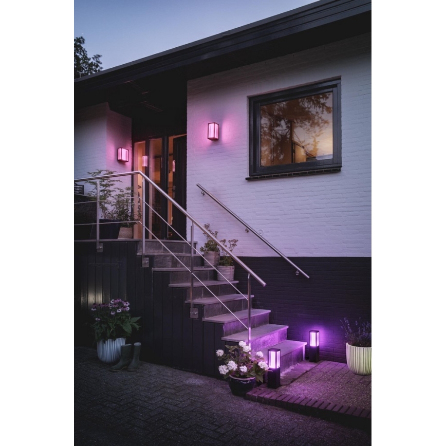 Philips - Udendørs LED væglampe m. RGBW-farver dæmpbar Hue IMPRESS 2xLED/8W/230V IP44