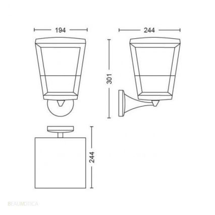 Philips - LED RGBW Udendørs væglampe dæmpbar Hue ECONIC LED/15W/230V IP44