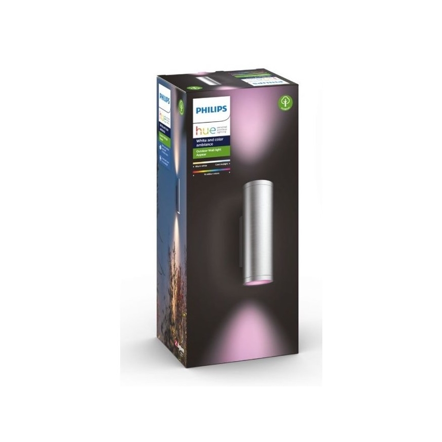 Philips - LED RGBW Udendørs væglampe dæmpbar Hue APPEAR 2xLED/8W/230V IP44