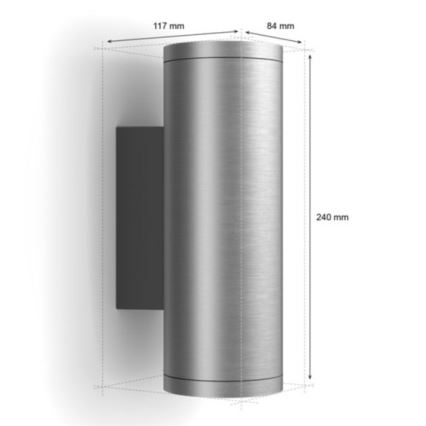 Philips - LED RGBW Udendørs væglampe dæmpbar Hue APPEAR 2xLED/8W/230V IP44