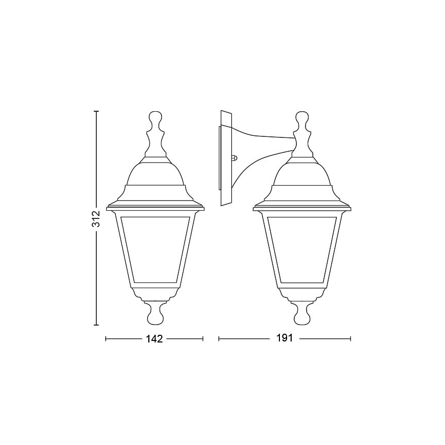 Philips - Udendørs væglampe 1xE27/60W/230V IP44