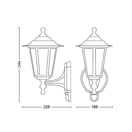 Philips - Udendørs væglampe med sensor 1xE27/60W/230V IP44