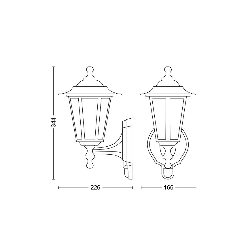 Philips - Udendørs væglampe med sensor 1xE27/60W/230V IP44