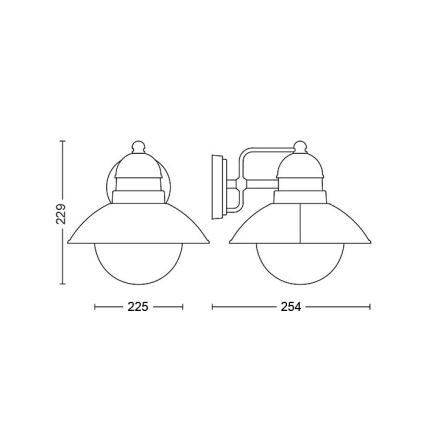 Philips - Udendørs væglampe 1xE27/60W/230V IP44