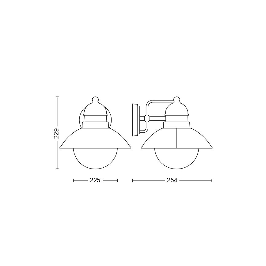 Philips - Udendørs væglampe 1xE27/60W/230V IP44
