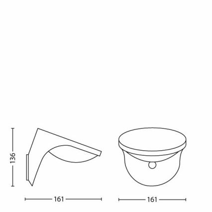 Philips 17808/87/16 - LED solcellelampe med bevægelses- og skumringssensor MYGARDEN DUSK 1xLED/1W/3,7V 2200 mAh IP44