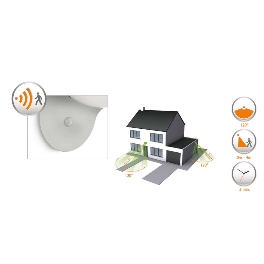 Philips 17808/87/16 - LED solcellelampe med sensor MYGARDEN DUSK 1xLED/1W/3,7V IP44