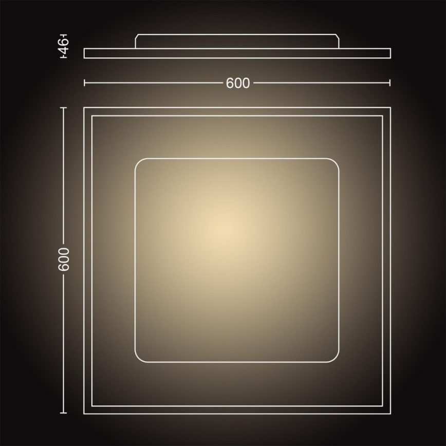 Philips - LED indbygningspanel dæmpbart Hue AURELLE LED/46,5W/230V + fjernbetjening