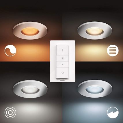 Philips - 3x LED badeværelseslampe dæmpbar  Hue ADORE 1xGU10/5W/230V IP44 + fjernbetjening