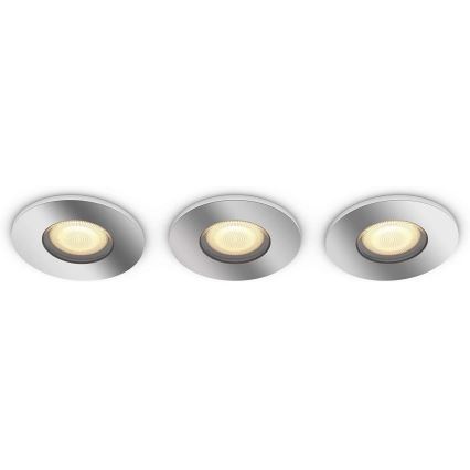 Philips - 3x LED badeværelseslampe dæmpbar  Hue ADORE 1xGU10/5W/230V IP44 + fjernbetjening