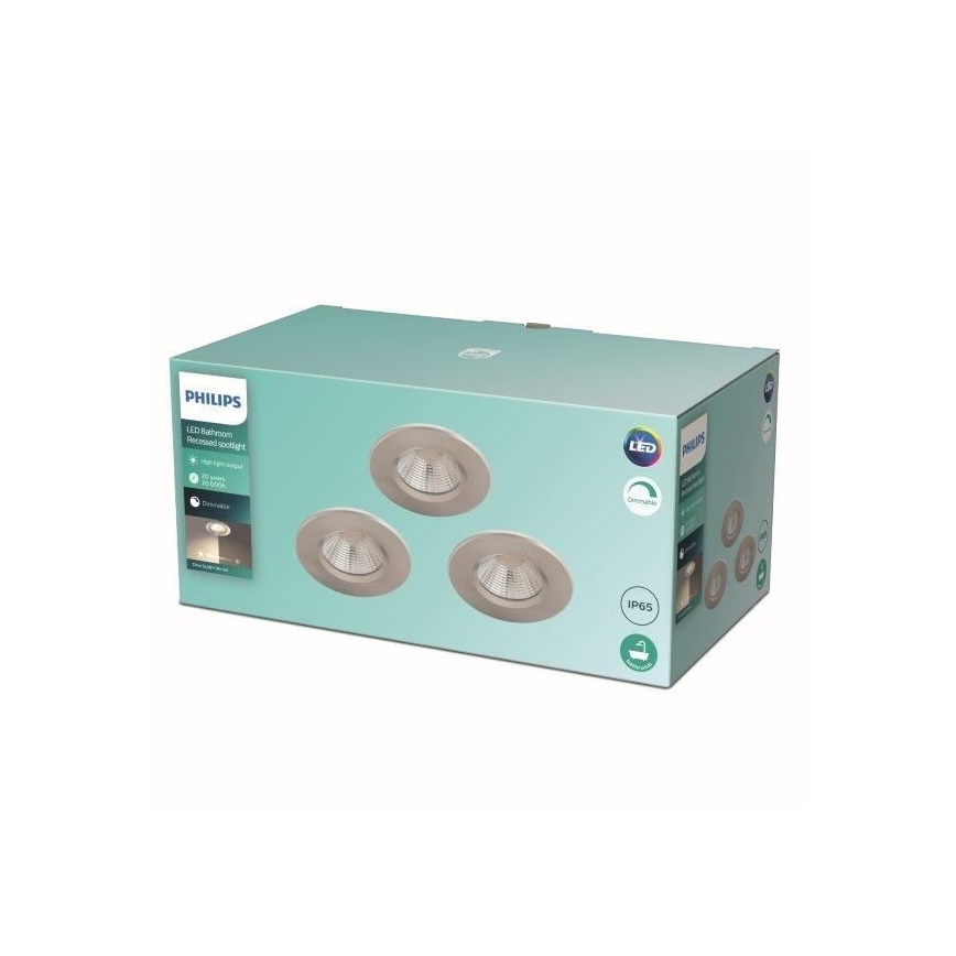 Philips - 3x LED badeværelseslampe dæmpbar LED/5,5W/230V 2700K IP65