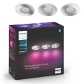 Philips - 3x LED badeværelseslampe dæmpbar RGB-farver Hue 1xGU10/5,7W/230V IP44