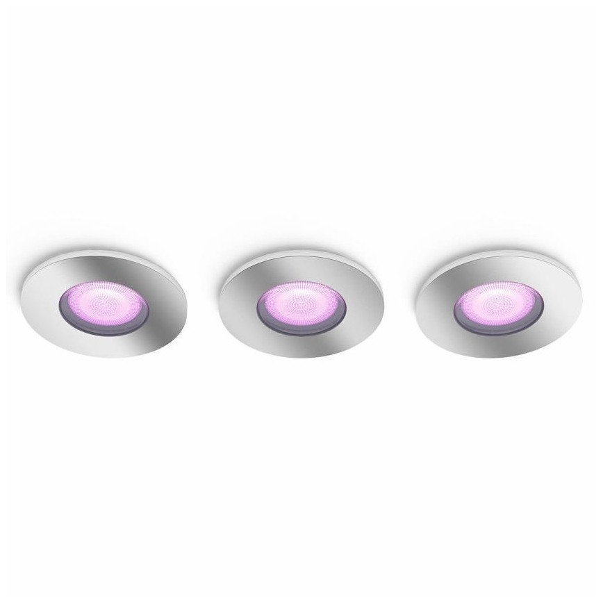 Philips - 3x LED badeværelseslampe dæmpbar RGB-farver Hue XAMENTO 1xGU10/5,7W/230V IP44