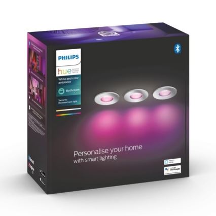 Philips - 3x LED badeværelseslampe dæmpbar RGB-farver Hue XAMENTO 1xGU10/5,7W/230V IP44