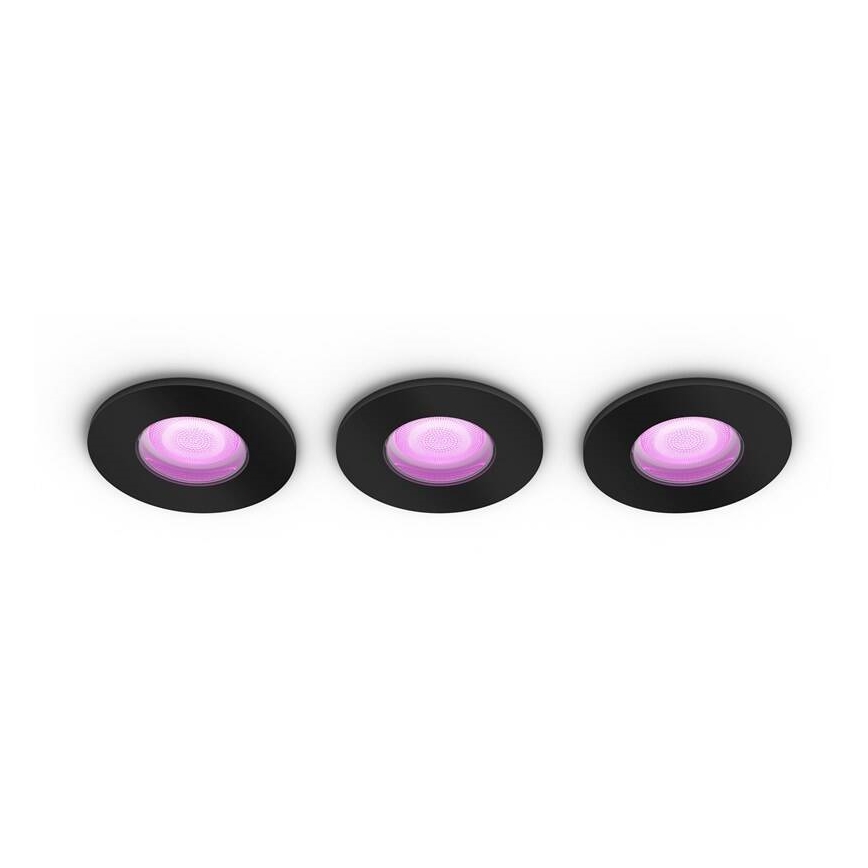 Philips - 3x LED indbygningsspot til badeværelse dæmpbar RGBW-farver Hue XAMENTO 1xGU10/5,7W/230V 2200-6500K IP44