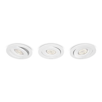 Philips - 3x LED indbygningslampe dæmpbar/4,5W/230V